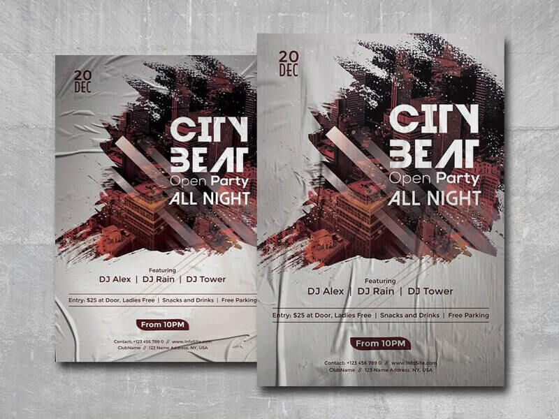 Urban, Modern Party Flyer Template FREE PSD