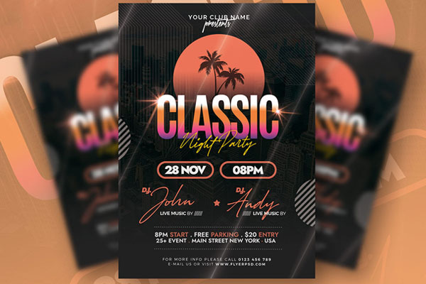 Urban Music Night Flyer Template FREE PSD