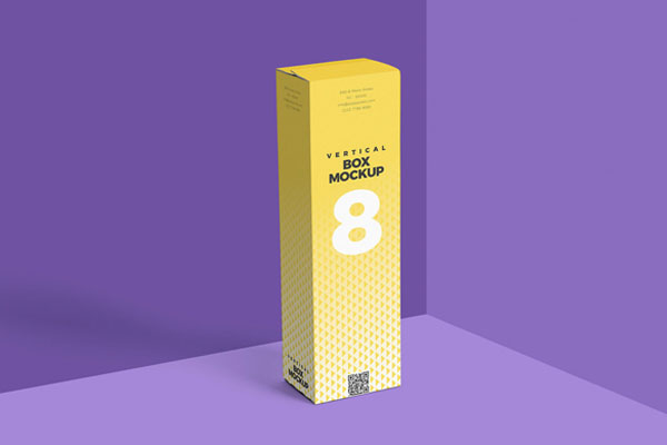 Vertical Cardboard Box Mockup FREE PSD