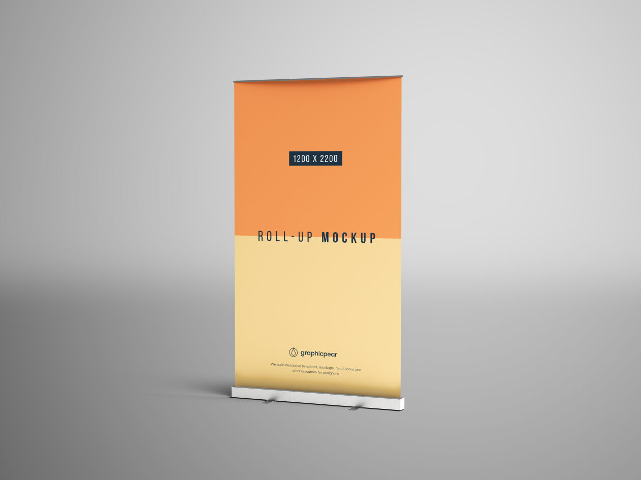 Vertical Roll Up Banner Stand Mockup (FREE) - Resource Boy