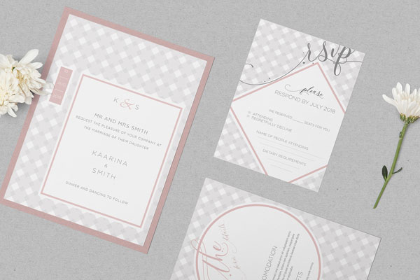 Wedding Invitation Cards Laying Besides Each Other Mockup FREE PSD