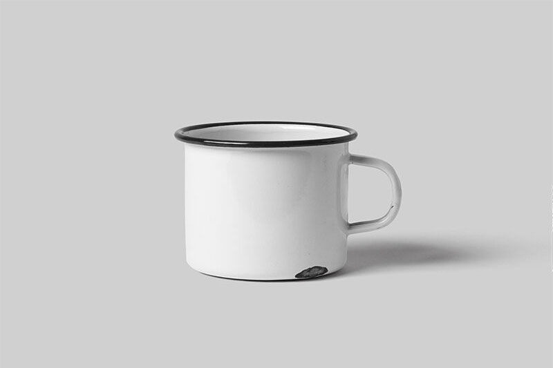 White Metal Mug Mockup FREE PSD