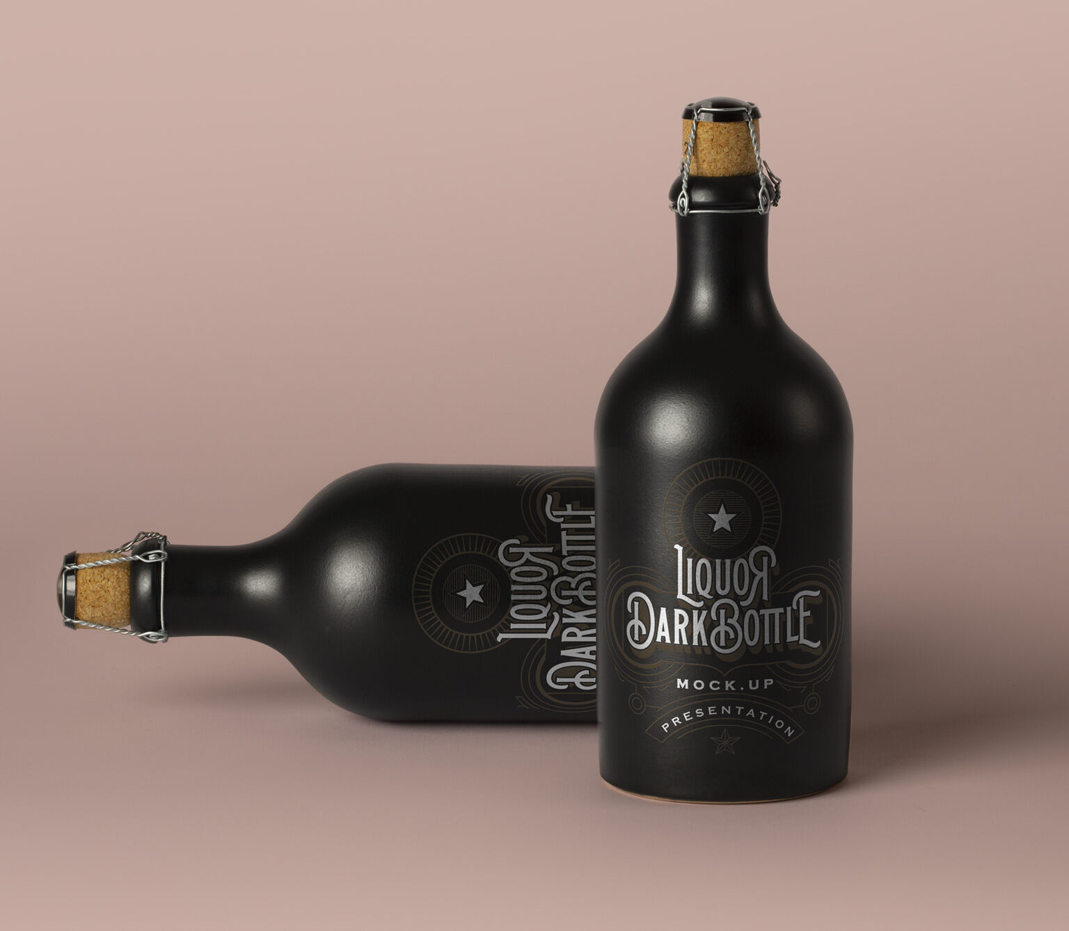 2 Liquor Bottles Mockup Free Download | Resource Boy