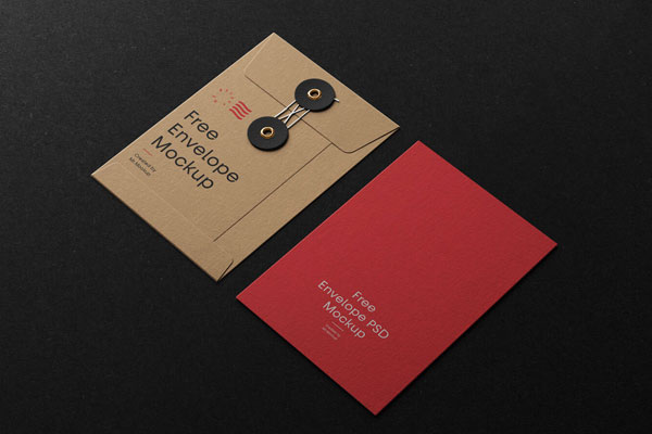 2 Envelopes with Strings Mockup FREE PSD