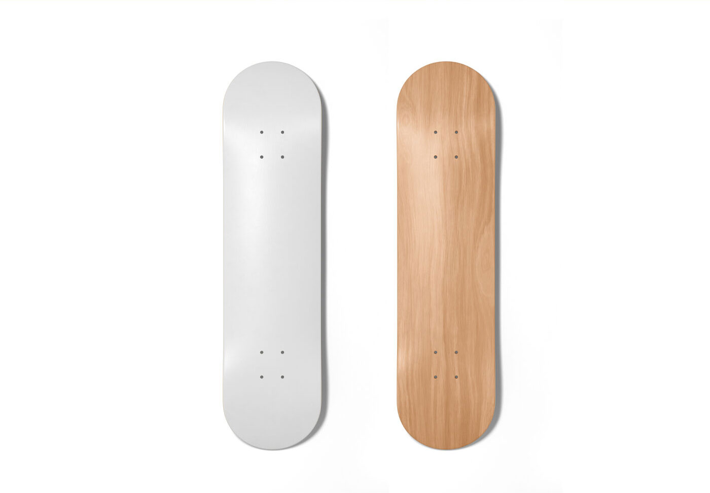 2 Skateboard Mockup Lying in the Ground FREE PSD