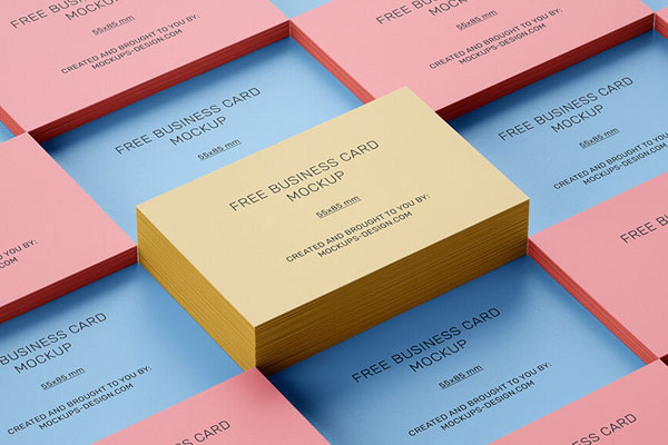 3 Business Card Grid Mockups FREE PSD