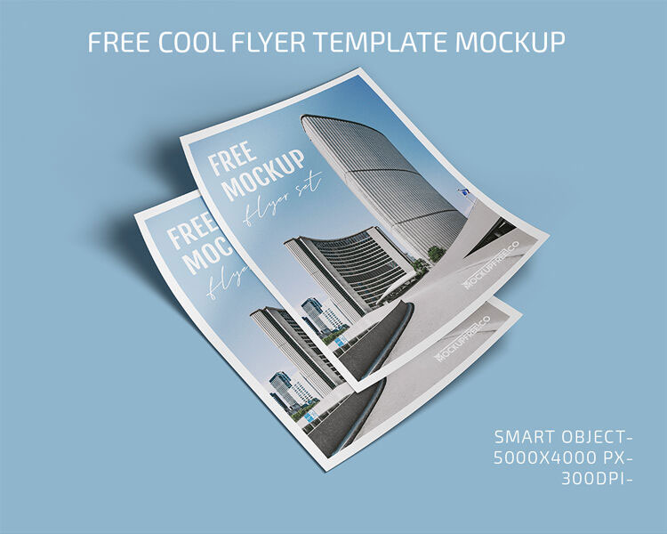 3 Flyer Mockups Featuring Multiple Flyers in Different Views FREE PSD