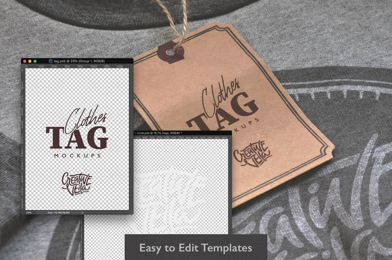 4 Realistic Clothes Label Tags Mockups FREE PSD