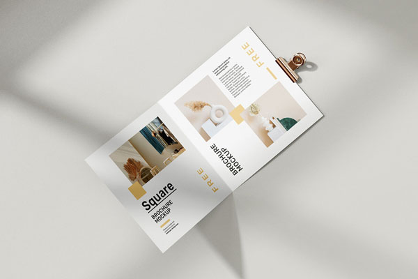 Open and Closed Bi Fold Brochure Mockup (FREE) - Resource Boy