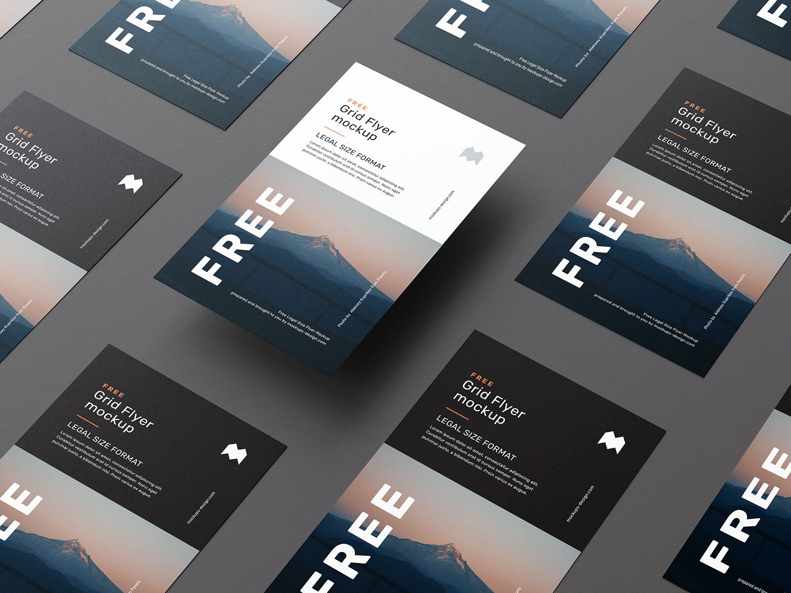 6 Grid Mockups of Flyers in Various Shots FREE PSD