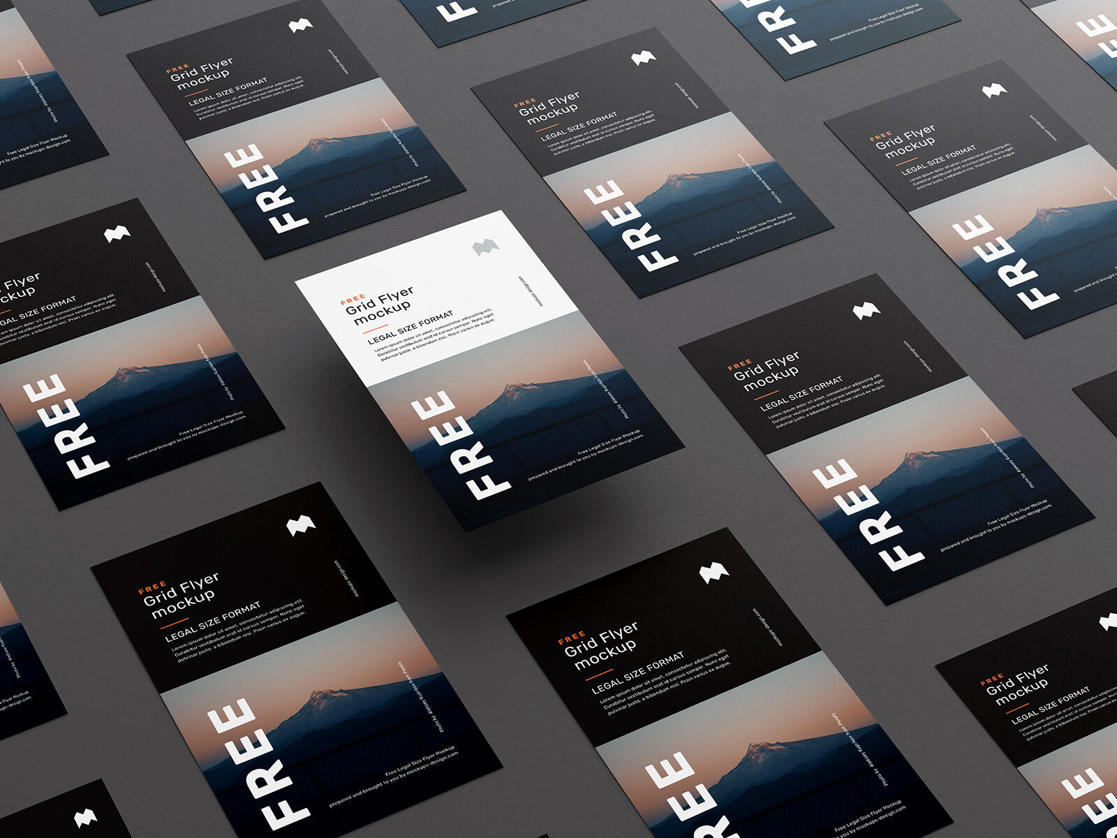 6 Grid Mockups of Flyers in Various Shots FREE PSD