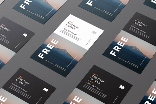 6 Grid Mockups of Flyers in Various Shots FREE PSD