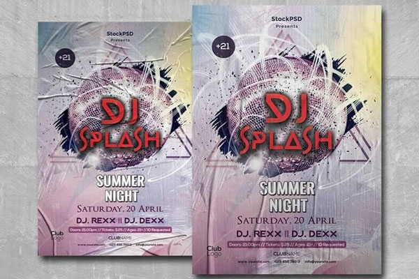 Geometric DJ Event Flyer Template FREE PSD