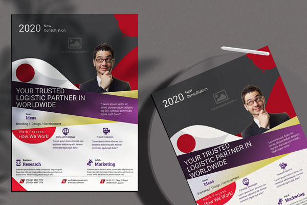 Abstract Corporate Flyer Template FREE PSD