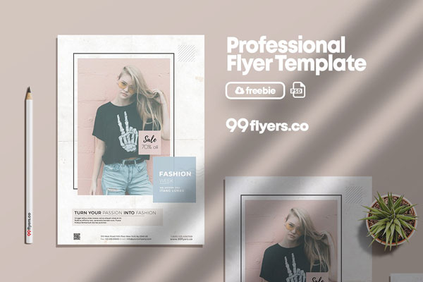 Abstract Fashion Week Flyer Template FREE PSD