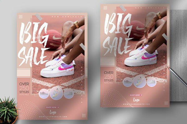 Abstract Shoes Sale Flyer Template FREE PSD