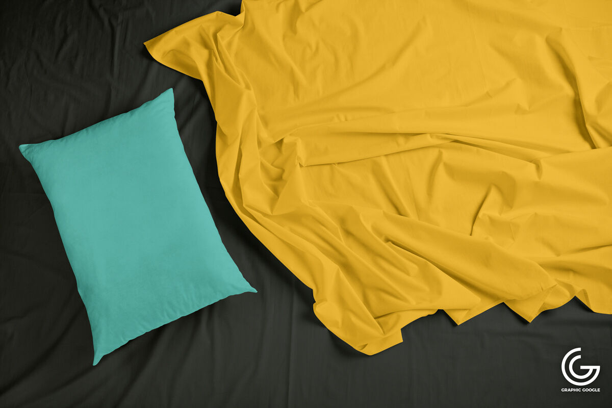 Bedding Mockup Featuring Sheets and Pillow FREE PSD