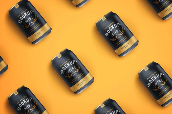 Beer Soda Can Mockup in Isometric Style FREE PSD