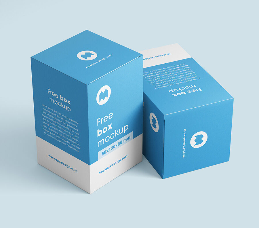 Box Mockups with 3 different shots FREE PSD