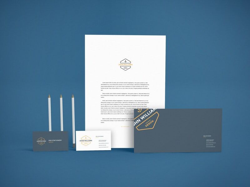 Branding Mockup Featuring Set of Stationery Items FREE PSD