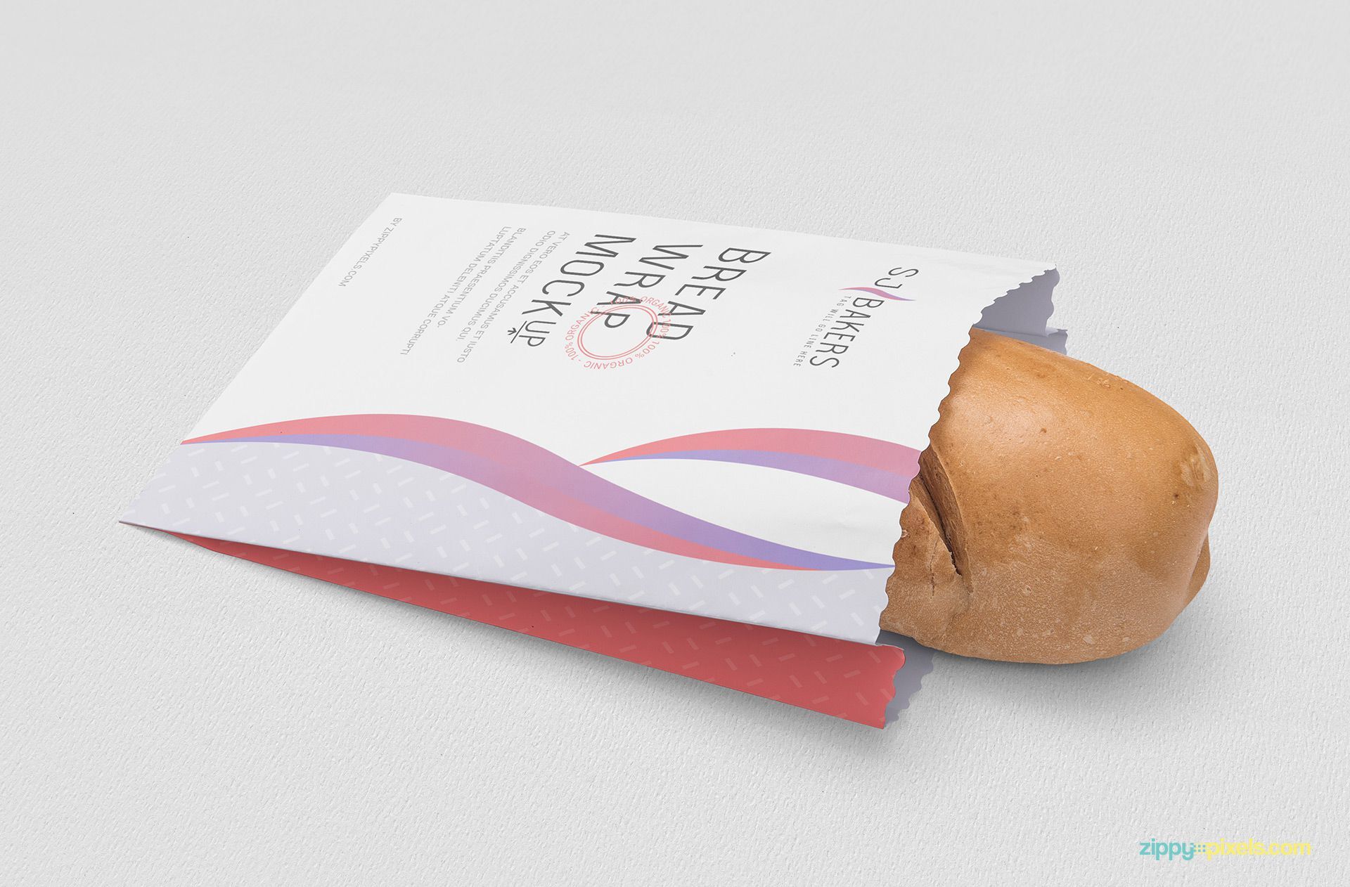 Bread Wrap Packaging Mockup FREE PSD