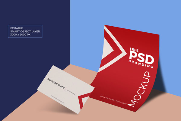 Business Card and Paper Branding Mockup FREE PSD