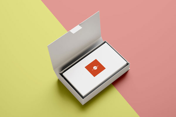 Business Cards Mockup of an Open Business Card Holder FREE PSD