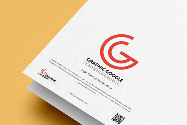 Close-Up Modern Paper for Logo Branding Mockup FREE PSD