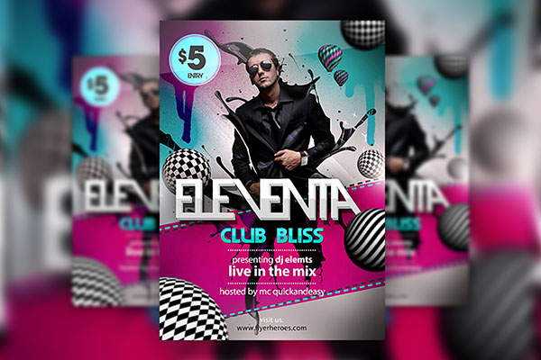 Colorful Abstract Music Club Flyer Template FREE PSD