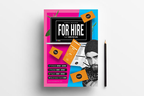 Colorful Freelancer Poster Template FREE PSD