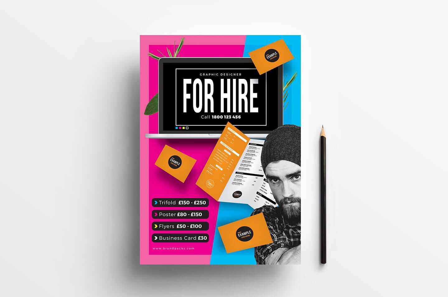 Colorful Freelancer Poster Template FREE PSD