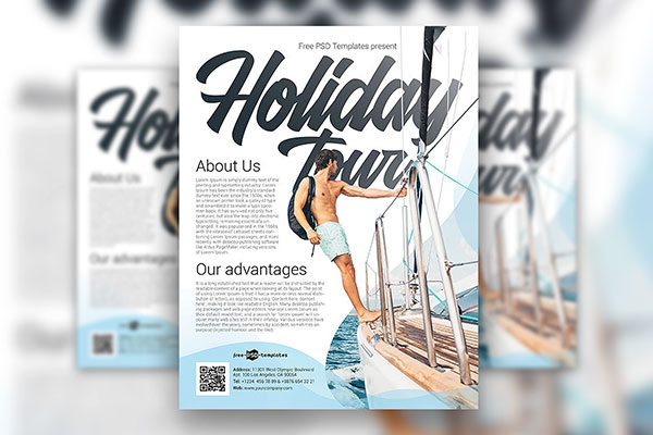 Cruise Holiday Tour Flyer and Facebook Cover Template FREE PSD