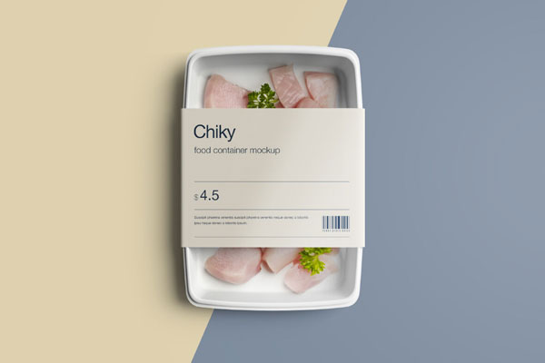 Disposable Food Container Mockup Top View FREE PSD
