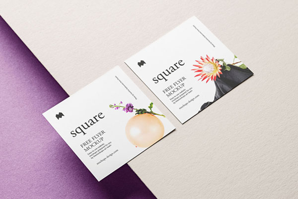 Double Square Flyer with Some Paper Planes Mockup FREE PSD