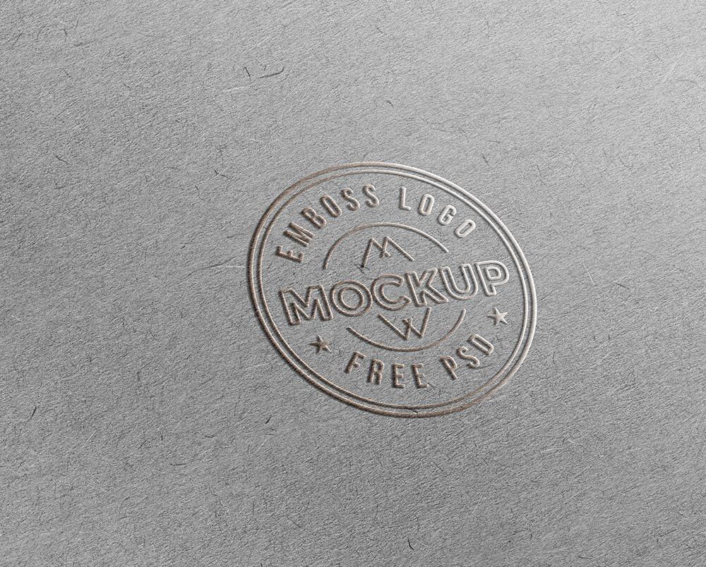 Free Modern Embossed Logo Mockup