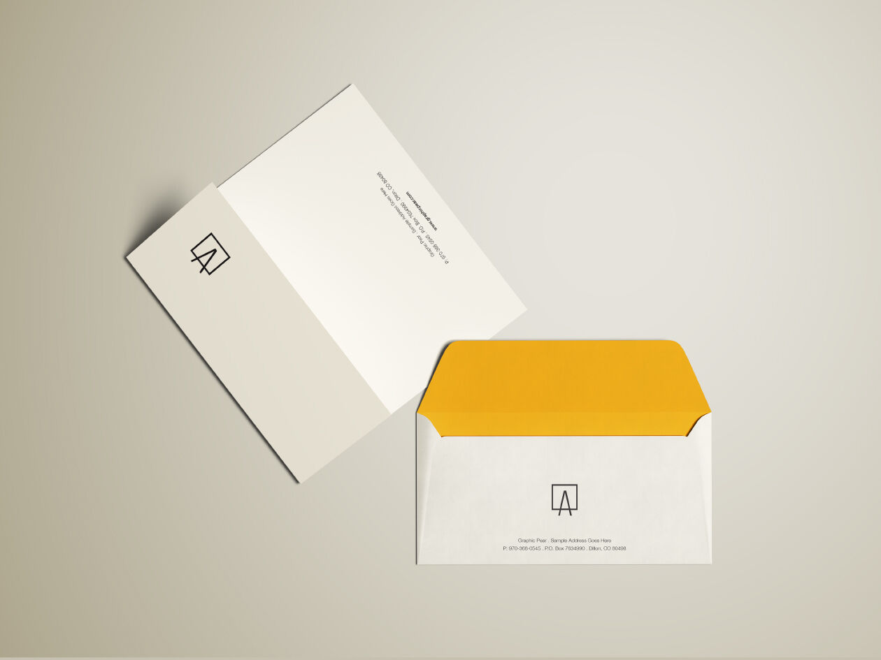 Envelope and Letterhead Mockup Top View Free Download | Resource Boy