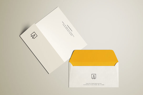 Envelope and Letterhead Mockup Top View FREE PSD