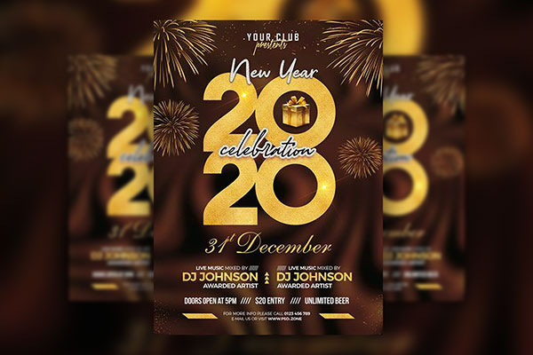 Festive New Year's Eve Event Flyer Template FREE PSD