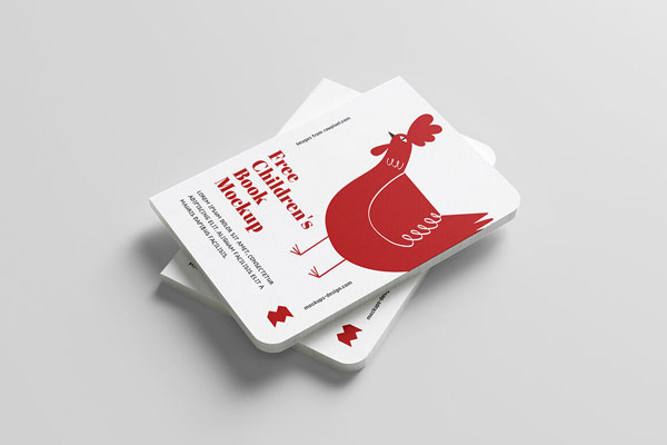 Five Mockups Featuring Different Angles of Children Hard Cover Book FREE PSD