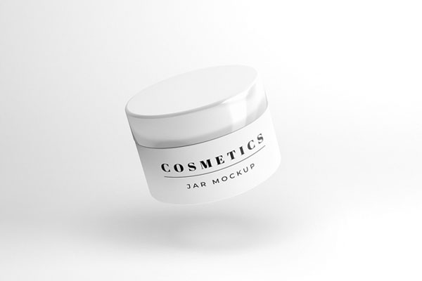 Floating Cosmetics Plastic Jar Mockup FREE PSD