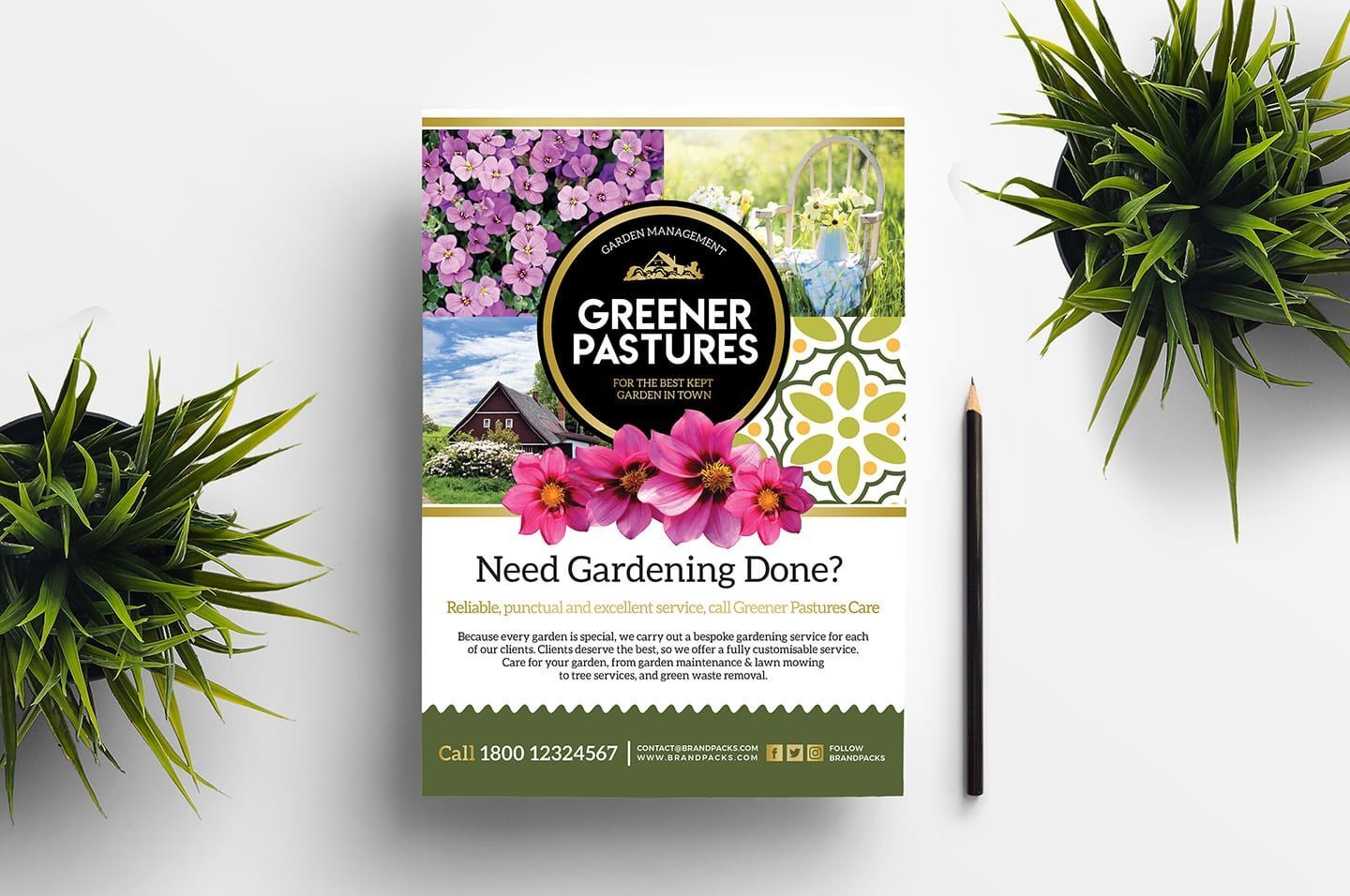 Floral Gardening Templates Pack FREE PSD