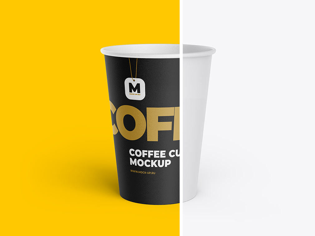 Four Mockups Showing Front View of Paper Cups with Lid FREE PSD