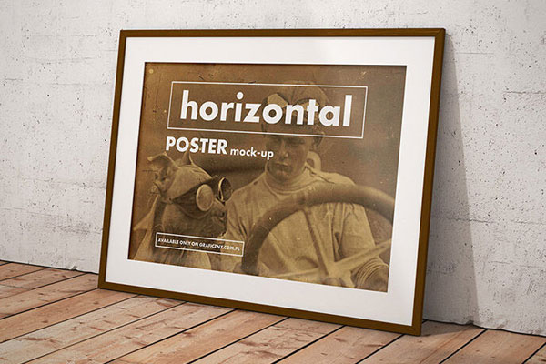 Four Poster Frame Mockups in Vertical and Horizontal Positions FREE PSD