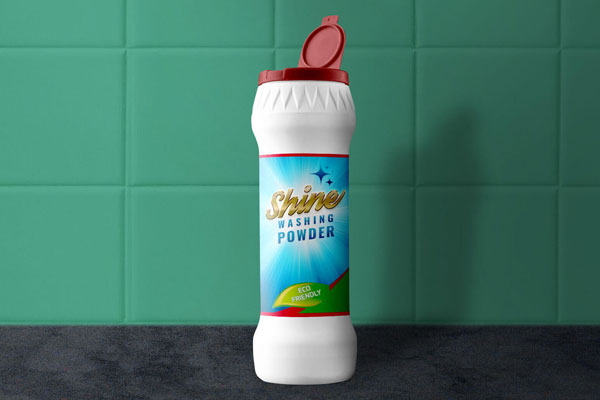 Front View Dishwashing Detergent Plastic Bottle Mockup FREE PSD