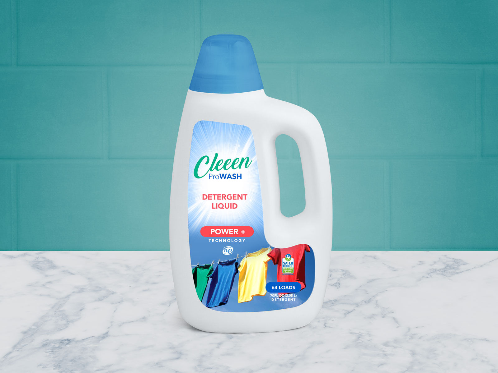 Front View Mockup of a Liquid Detergent Bottle FREE PSD