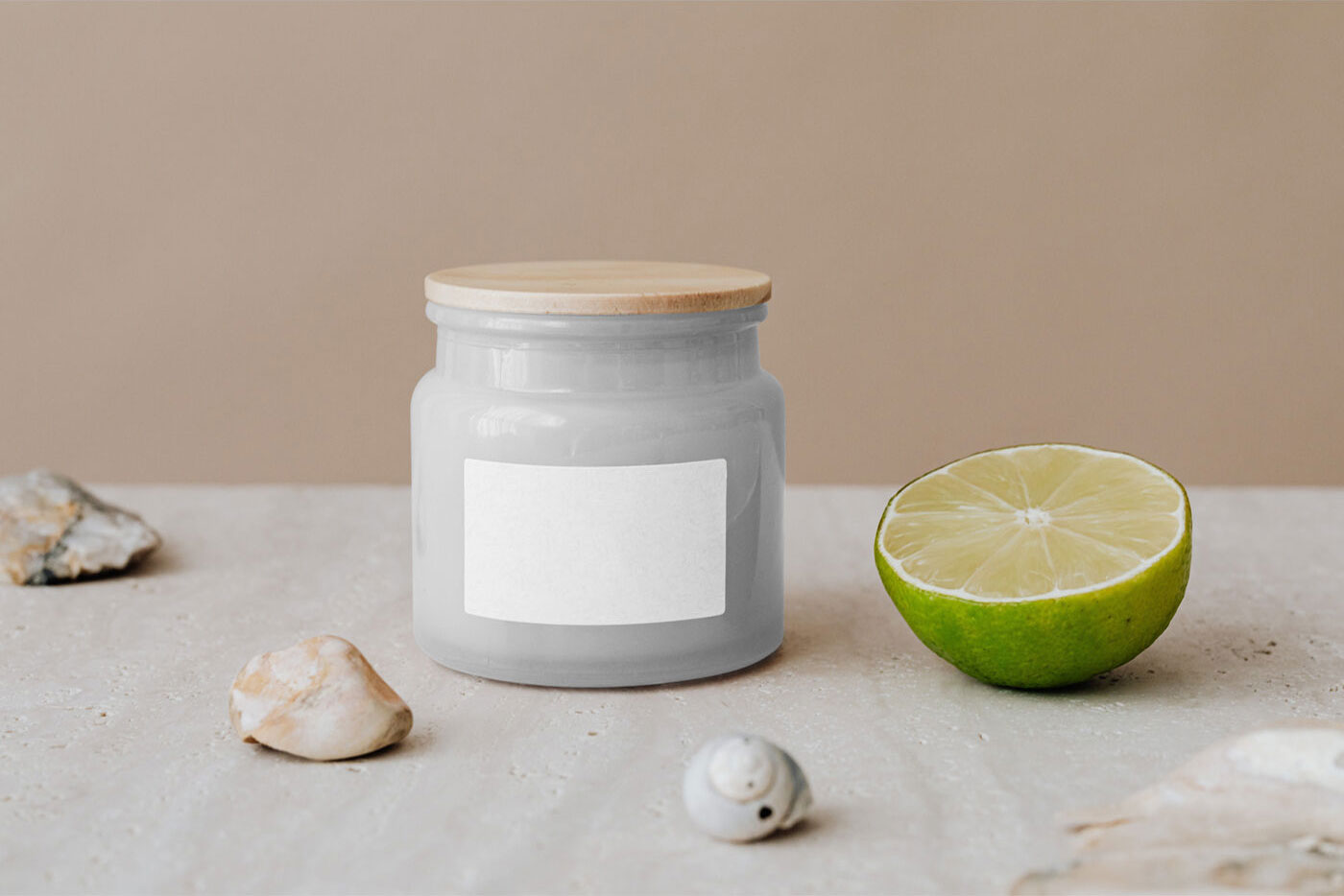 Front View of a Porcelaine Cosmetics Bath Jar Mockup FREE PSD