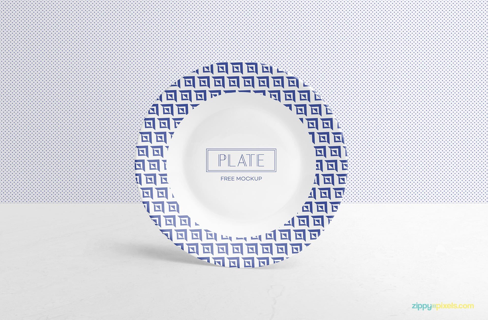Front View Round Ceramic Plate Standing Mockup FREE PSD