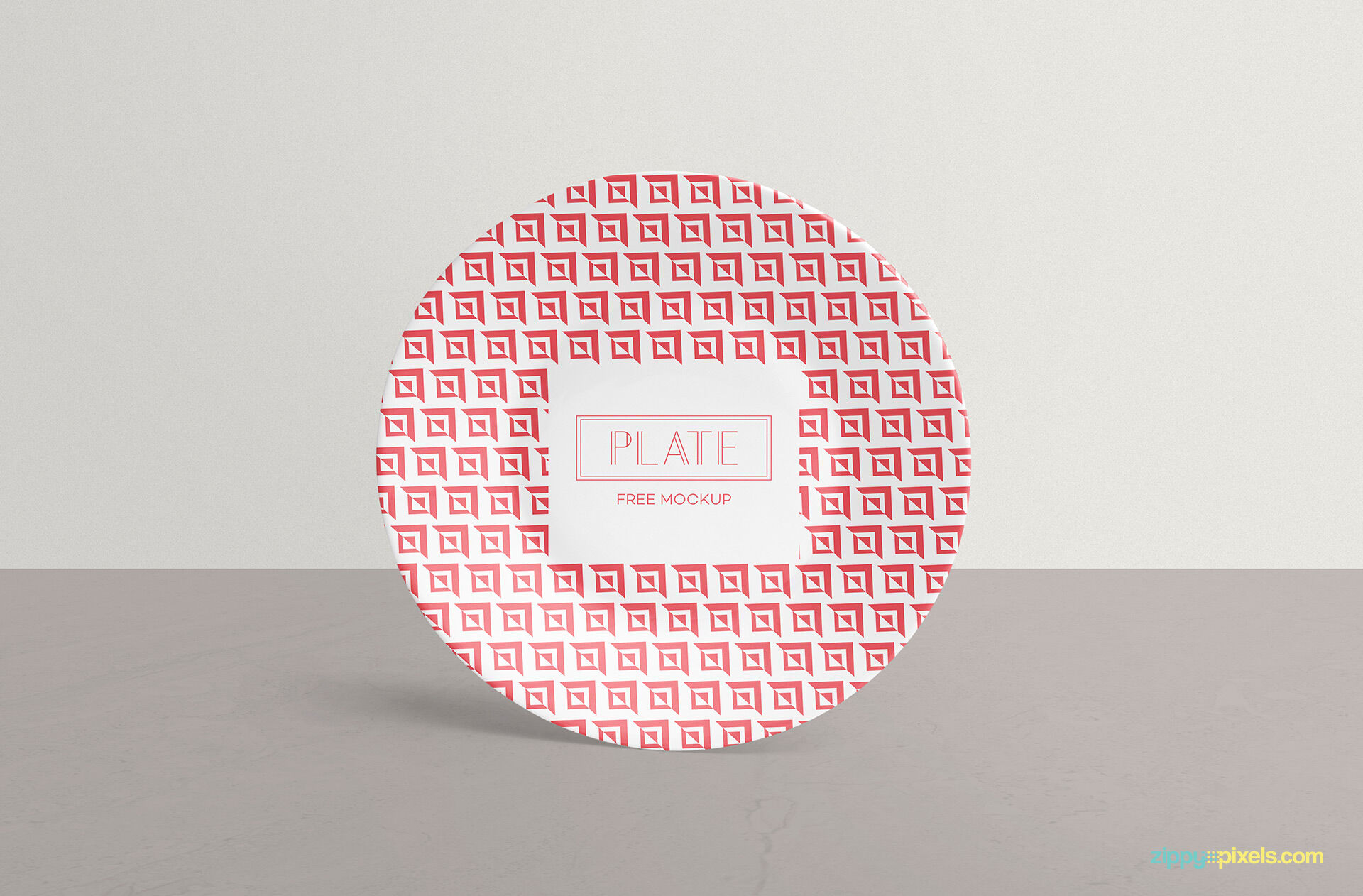 Front View Round Ceramic Plate Standing Mockup FREE PSD