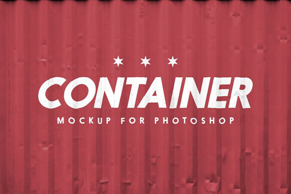 Front-View Shipping Container Logo Mockup FREE PSD
