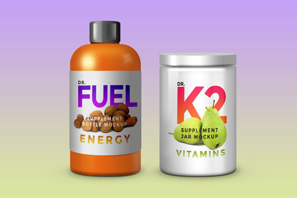 Front-View Supplement Jar and Bottle Mockup Templates FREE PSD